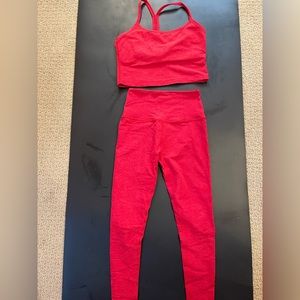 Red Beyond Yoga Set, Top (M) Bottom (S)